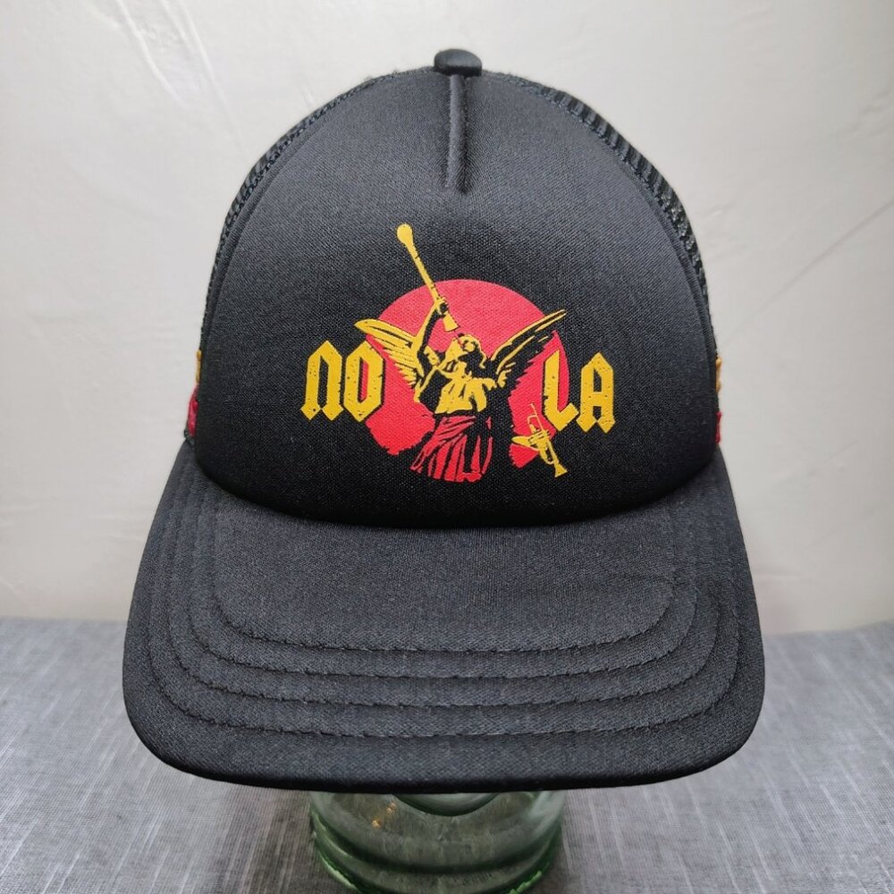 Dirty Coast Unisex NOLA Angel Trucker Hat OS Black Mesh Snapback New Orleans